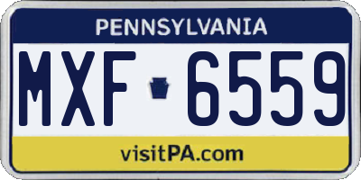PA license plate MXF6559