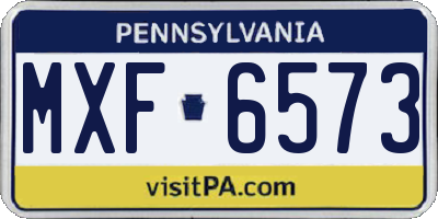 PA license plate MXF6573