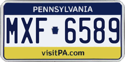 PA license plate MXF6589