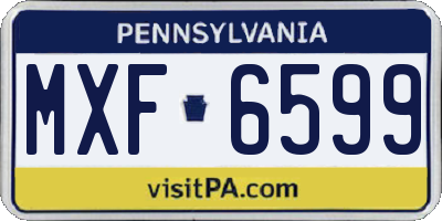 PA license plate MXF6599