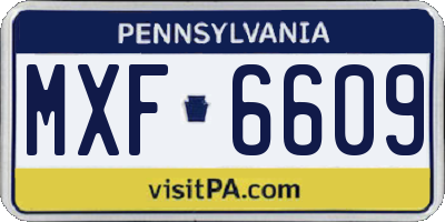 PA license plate MXF6609