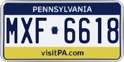 PA license plate MXF6618