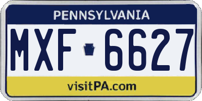 PA license plate MXF6627
