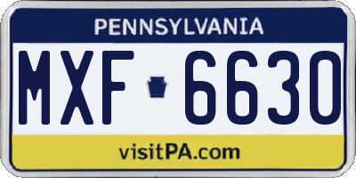 PA license plate MXF6630