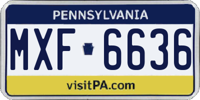 PA license plate MXF6636