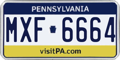 PA license plate MXF6664