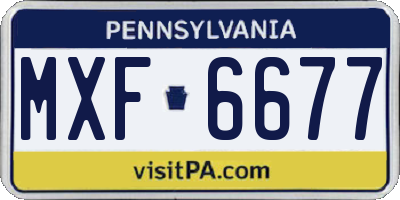 PA license plate MXF6677