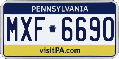 PA license plate MXF6690