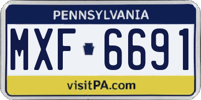 PA license plate MXF6691