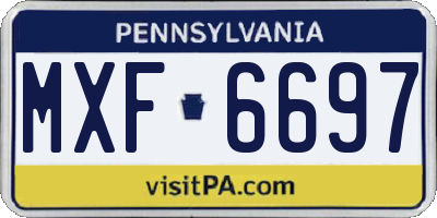 PA license plate MXF6697