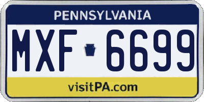 PA license plate MXF6699