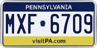 PA license plate MXF6709