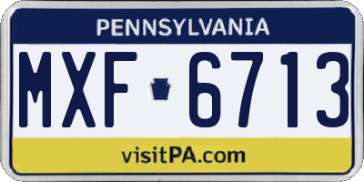 PA license plate MXF6713