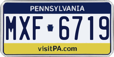 PA license plate MXF6719
