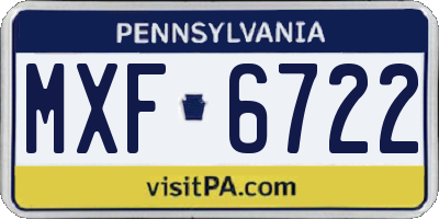 PA license plate MXF6722