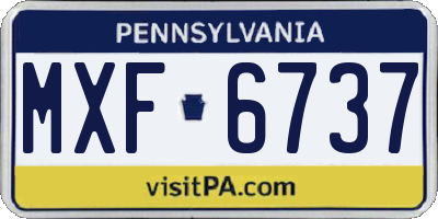 PA license plate MXF6737