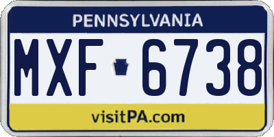 PA license plate MXF6738