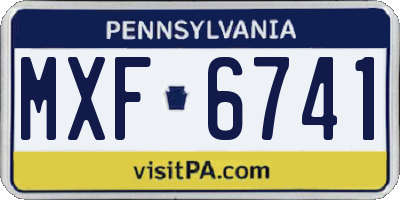 PA license plate MXF6741