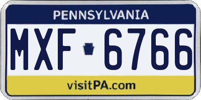 PA license plate MXF6766