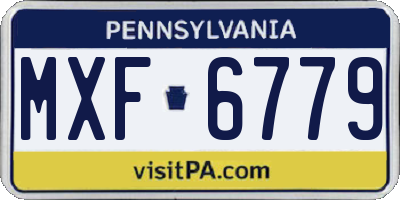 PA license plate MXF6779