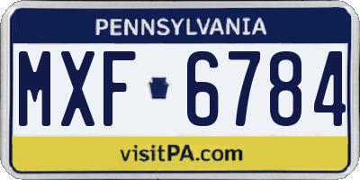 PA license plate MXF6784