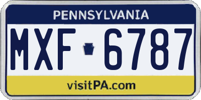 PA license plate MXF6787