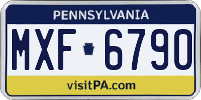PA license plate MXF6790
