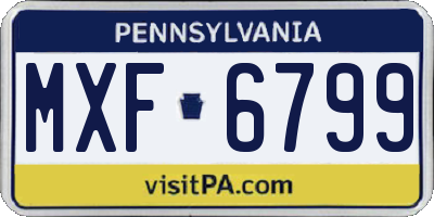 PA license plate MXF6799