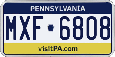 PA license plate MXF6808