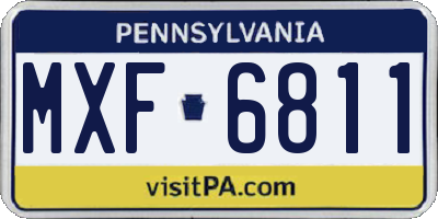 PA license plate MXF6811