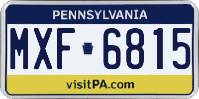 PA license plate MXF6815