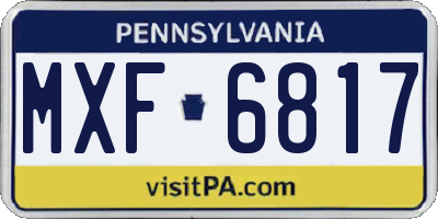 PA license plate MXF6817