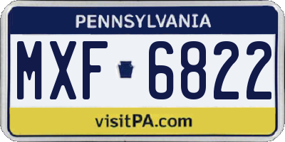 PA license plate MXF6822