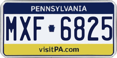 PA license plate MXF6825