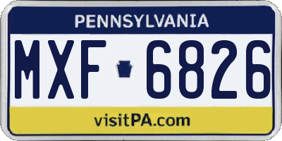 PA license plate MXF6826