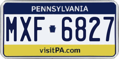 PA license plate MXF6827