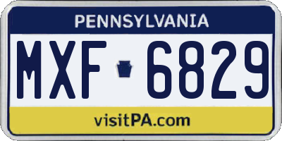 PA license plate MXF6829
