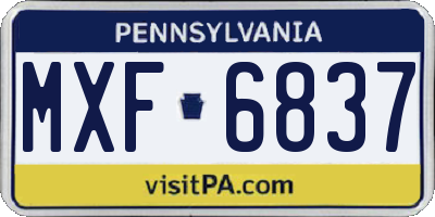 PA license plate MXF6837