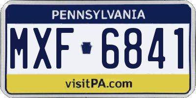 PA license plate MXF6841