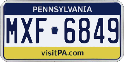 PA license plate MXF6849