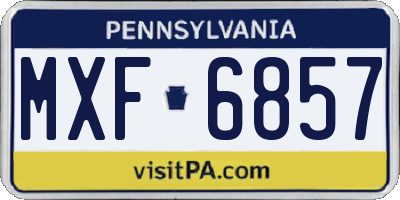 PA license plate MXF6857