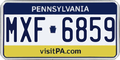 PA license plate MXF6859