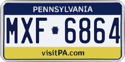 PA license plate MXF6864