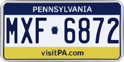 PA license plate MXF6872