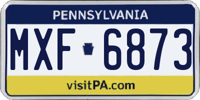 PA license plate MXF6873