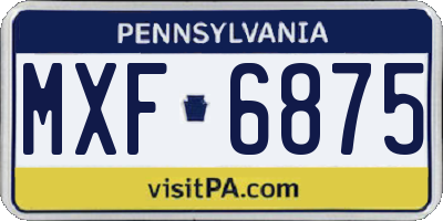 PA license plate MXF6875