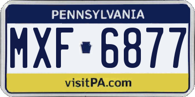 PA license plate MXF6877