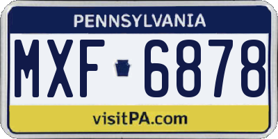 PA license plate MXF6878