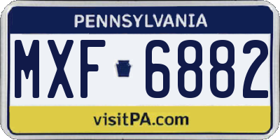 PA license plate MXF6882