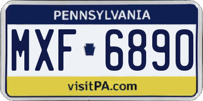 PA license plate MXF6890